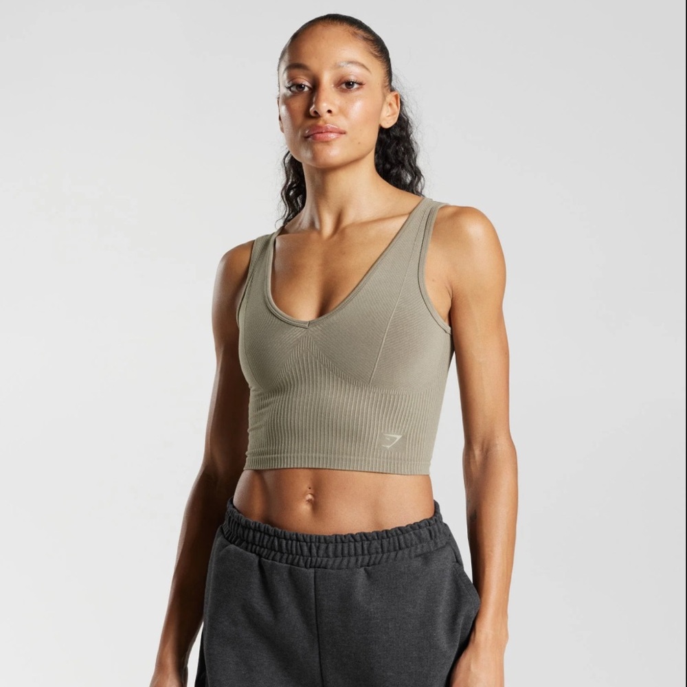 Gymshark Women's Beige Seamless Midi Tank
